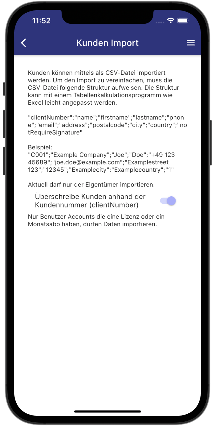 ServiceZoid Feature: Kunden und Material importieren - Digitale Rapportscheine für Handwerker