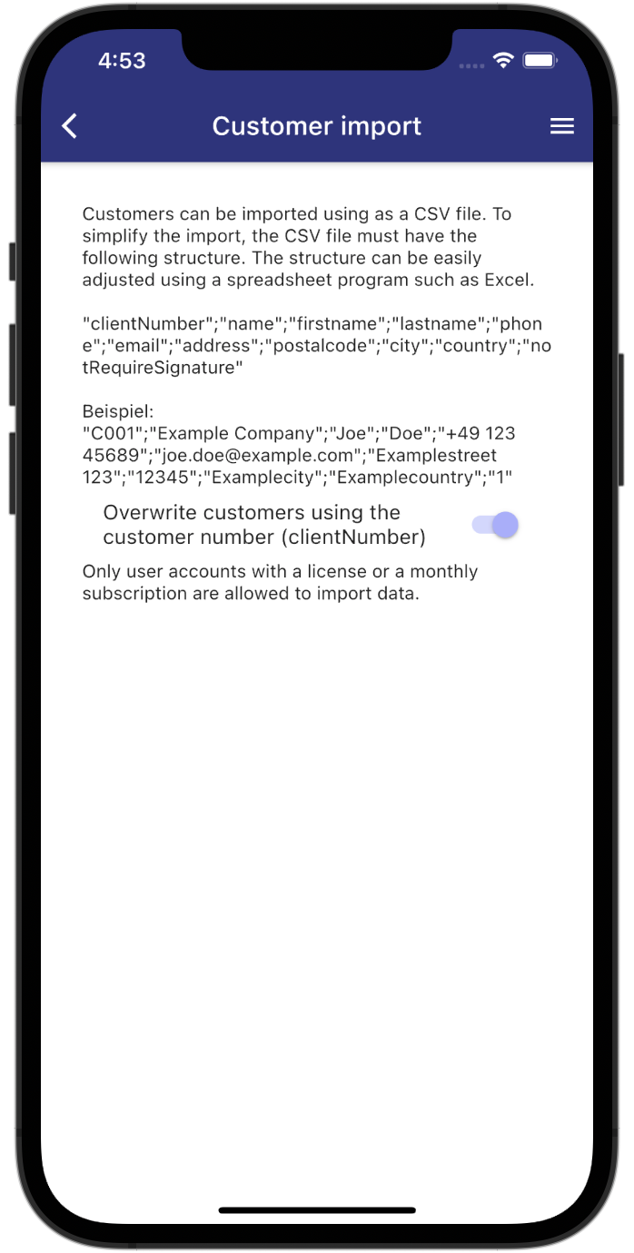 ServiceZoid Feature: Import your customers and materials automatically. - digital service reports for tradespeople