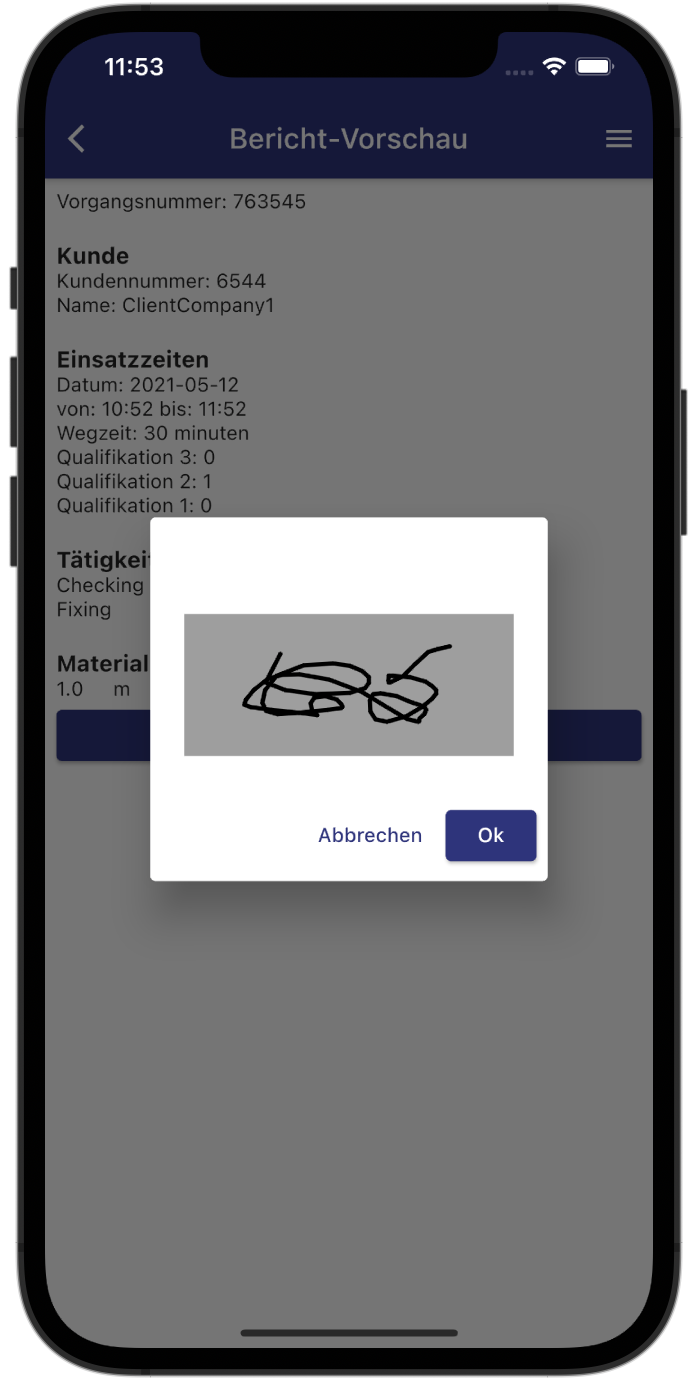 ServiceZoid Feature: Unterschrift zur Sicherheit - Digitale Rapportscheine für Handwerker