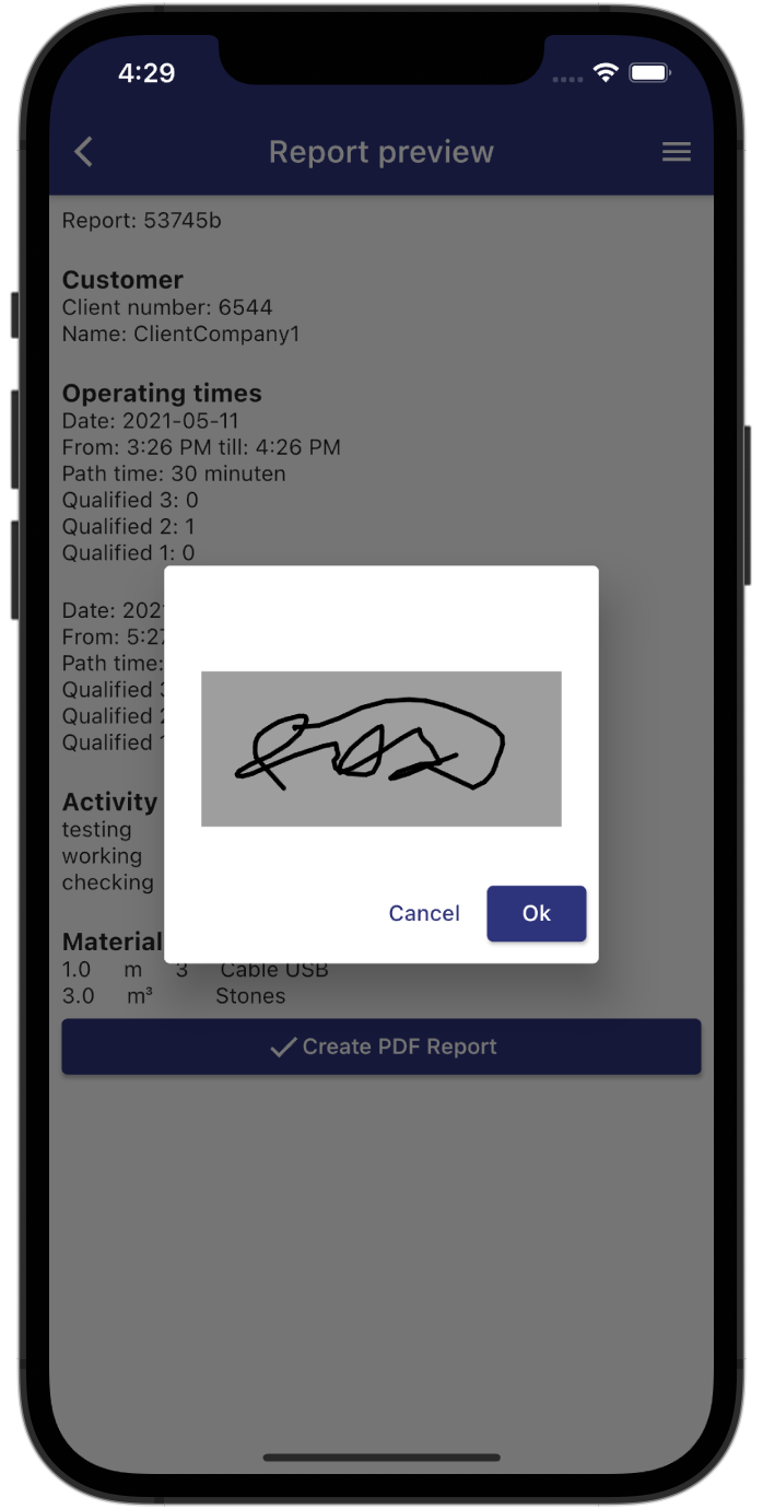 ServiceZoid Feature: Sign workflow - digital service reports for tradespeople